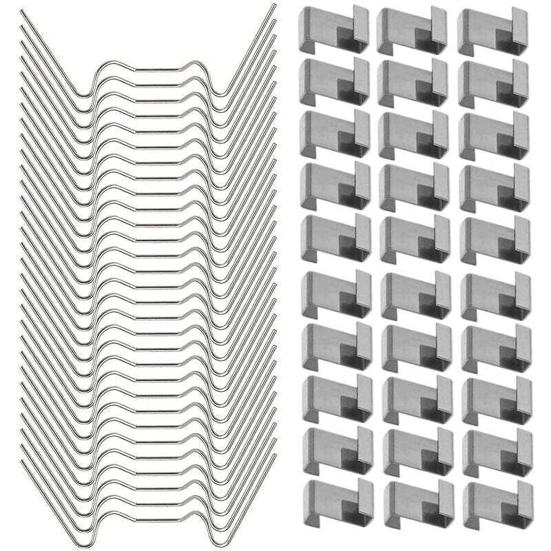 100 Stück Gewächshaus-Clips für Glas, Edelstahl-Gewächshaus-Fenster-Clips, Glasscheiben-Befestigungsclips