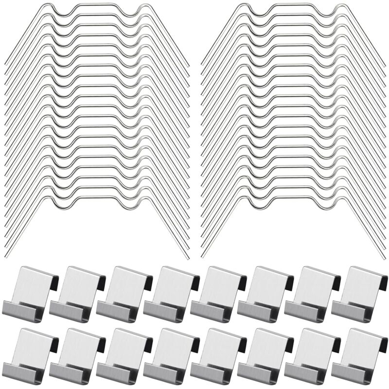 100 Stück Gewächshaus-Verglasungsklammern enthalten 50 W-Gewächshaus-Edelstahlklammern und 50 Z-Gewächshaus-Glasklammern