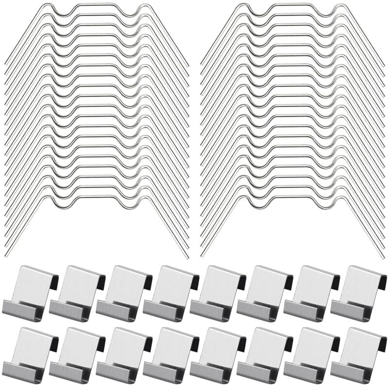 100 Stück Gewächshaus-Verglasungsklammern enthalten 50 W-Gewächshaus-Edelstahlklammern und 50 Z-Gewächshaus-Glasklammern