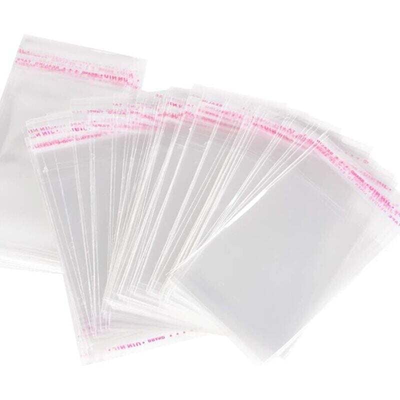 100 Stück kleine, transparente Plastiktüten für Süßigkeiten, selbstklebende Zellophanbeutel, Verpackungsbeutel für Kekse, Sandwiches, Pralinen,
