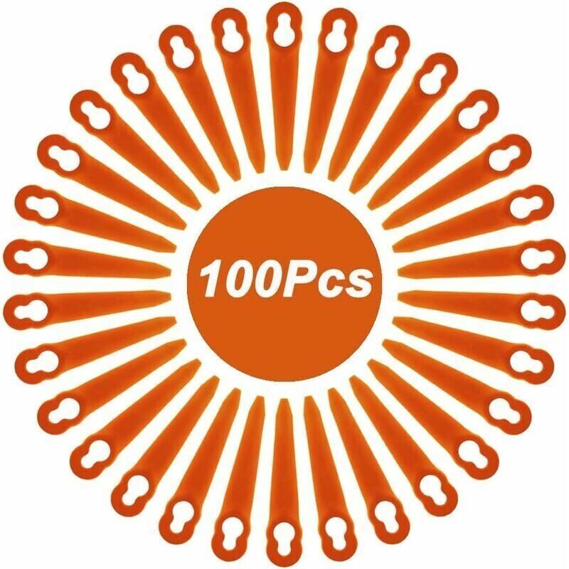 100 Stück Klingen kompatibel für Stihl PolyCut 2-2 PolyCut 3-2, fsa 45 fsa 57 fse 52, Kunststoffklingen für Stihl Cordless H166 Kantenschneider