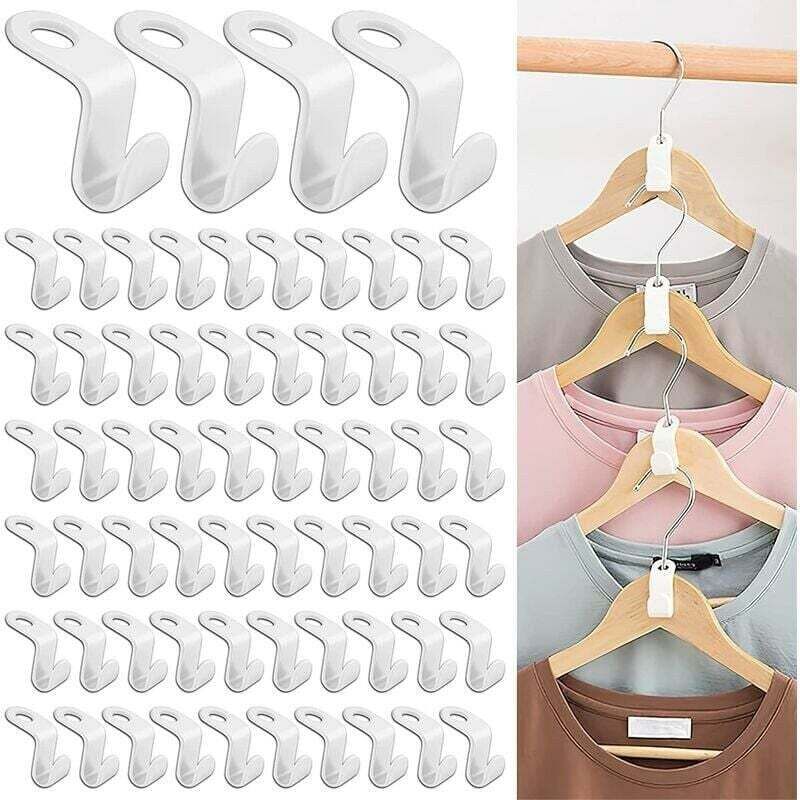 100 Stück platzsparende Kleiderbügelhaken, Kleiderbügel-Verbindungshaken, Mini-Kaskaden-Kleiderbügel, Schrank-Organizer, ideal zum Platzsparen in