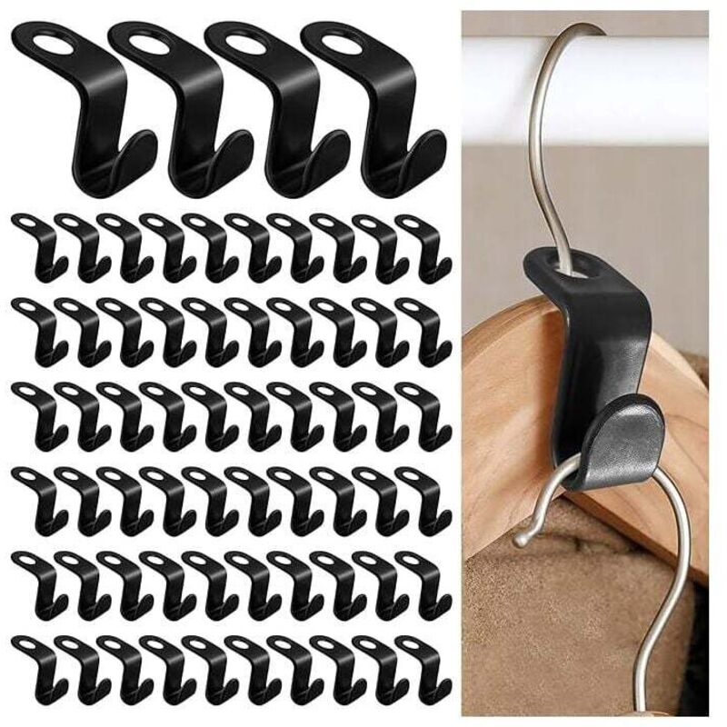 100 Stück platzsparende Kleiderbügelhaken, Kleiderbügel-Verbindungshaken, Mini-Kaskaden-Kleiderbügel, Schrank-Organizer, ideal zum Platzsparen in