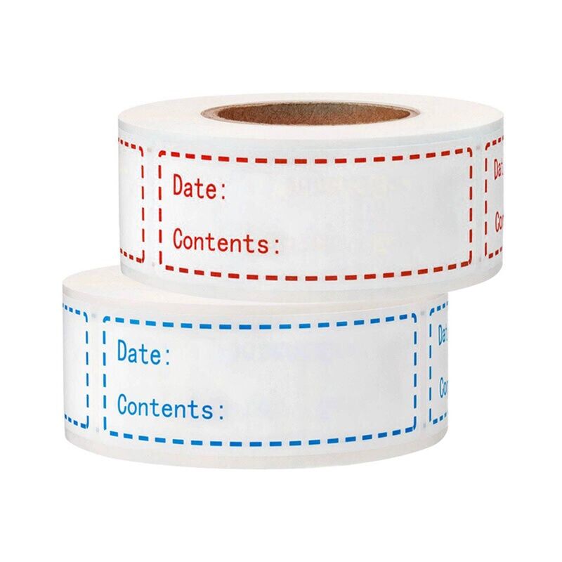 SNQ - 1000 Etiketten, Größe 2,95 x 0,98 Zoll, ablösbare Datumsaufkleber für Lebensmittel, Erinnerung an Lebensmittel im Gefrierschrank, Etiketten zur