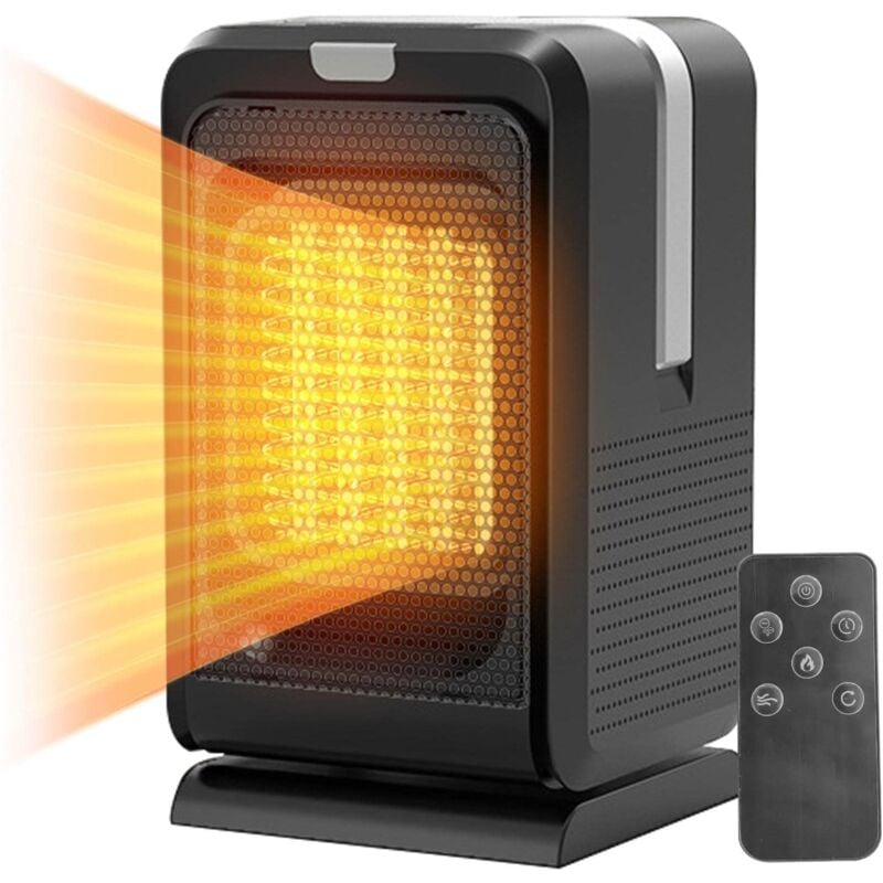 Ersandy - 1000W Standheizung mit Fernbedienung, PTC-Keramik-Heizlüfter, elektrische Heizung, elektrischer Heizkörper, 3 einstellbare