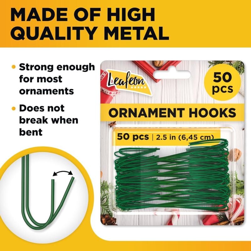 100er-Pack Haken für Weihnachtsdekoration – Unverzichtbare Haken für Weihnachtsdekoration – (Grün)