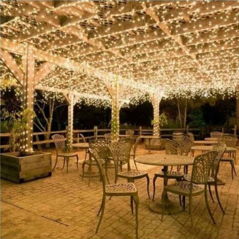 100M 600 LED Lichterketten Karneval Hochzeit Outdoor Indoor Gartenbeleuchtung (Warmweiß)