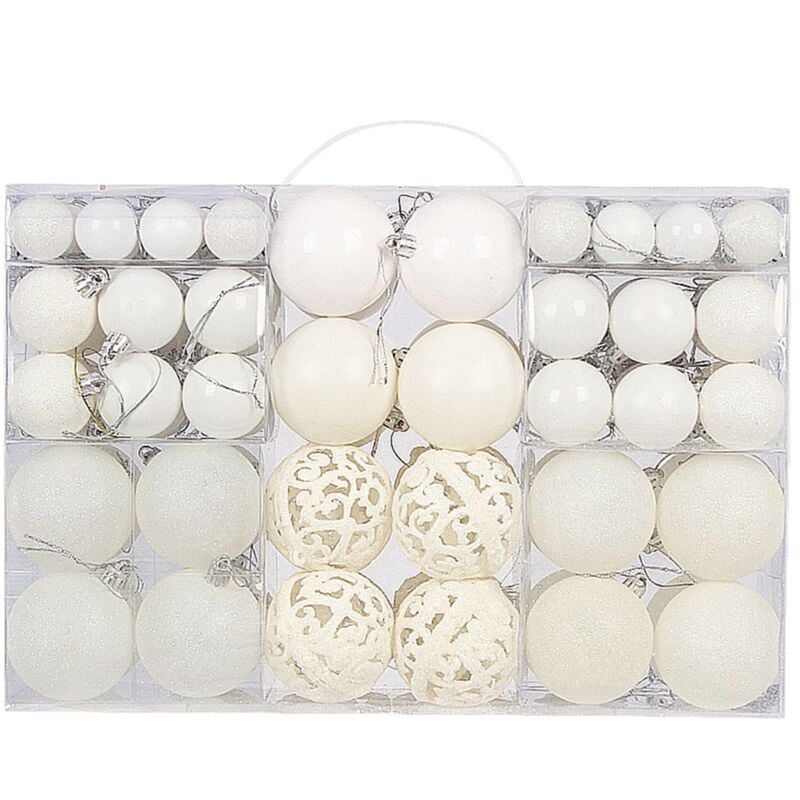 100PCS Weihnachten Ball Box Set Verfügbar Urlaub Weihnachten Baum Ornament Dekorationen Weihnachten Dekorationen Weiß