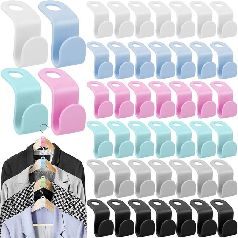 Bluedeer - 100STK Kleiderbügel Verbindungshaken Kaskadierende Kleiderbügel Platzsparender Kleiderbügel