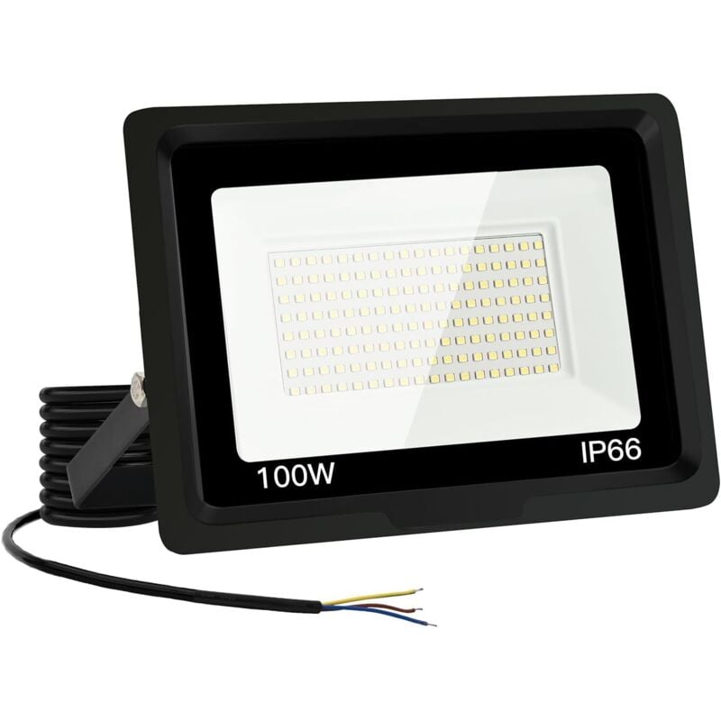 100W LED Flutlicht, 10000LM Superhelles LED Flutlicht für den Außenbereich IP66 Wasserdichter LED Fluter für den Außenbereich 6500K Kaltweiß LED