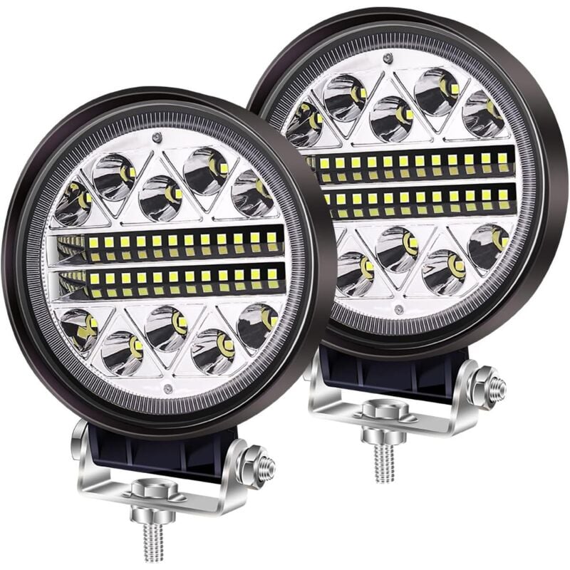 102 W LED-Arbeitslicht, Offroad-Fahrnebelscheinwerfer, 2 runde LED-Pods, Spot-Flutlicht-Kombilichter, 12 V, 24 V, Zusatzscheinwerfer für LKW,