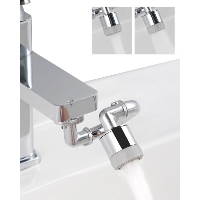 1080° Dreh-Aerator Wasserhahn, Spülen-Aerator mit 2 Wasserströmen, Multifunktionaler 1080° Drehverlängerungshahn, Universaler Siebeinsatz, 22mm