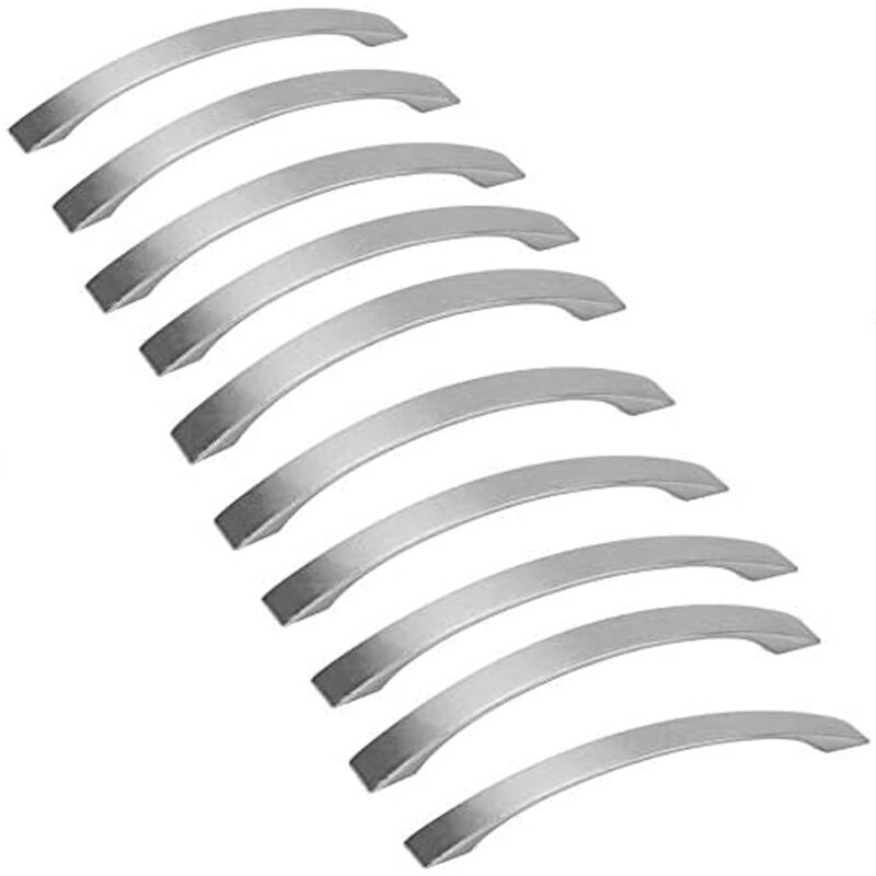 10er-Pack Küchenschrankgriffe, Küchengriffe aus gebürsteter Aluminiumlegierung, geeignet für Schränke, Schubladen, Kleiderschränke (Achsabstand 128