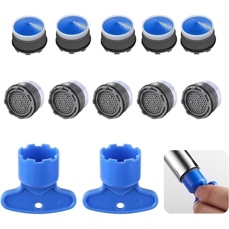 10er-Pack Wasserhahn-Luftsprudler, M18.5 Wasserhahn-Luftsprudler, Kunststoff-Wasserhahn-Luftsprudler, Wasserhahn-Luftsprudler mit 2