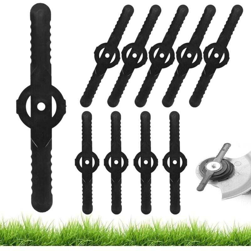 10er-Packung 14 cm Kunststoff-Ersatzmesser für Rasentrimmer, Kunststoffmesser für Rasentrimmer, Rasentrimmer-Zubehör, Kunststoffmesser für Rasenmäher