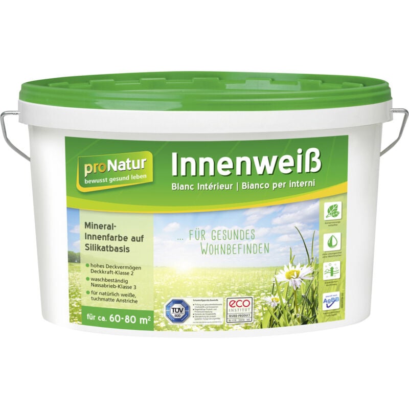 Pronatur Mineralfarbe Innenweiß 10 L weiß Wandfarbe