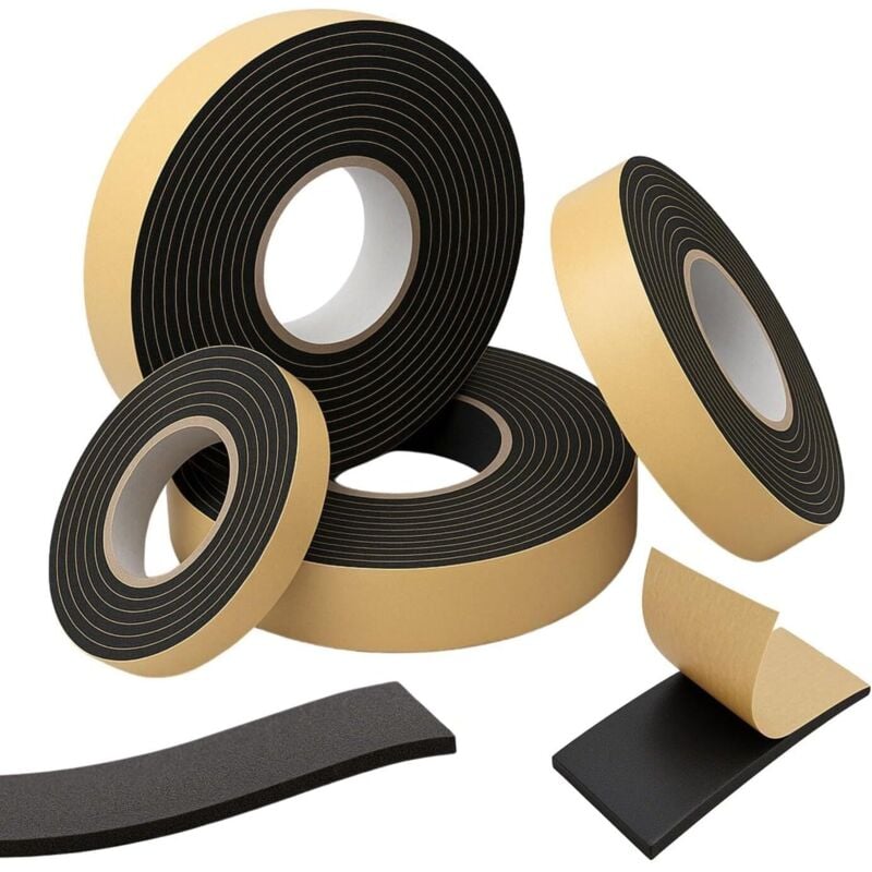 10m EPDM Selbstklebendes Dichtungsband 10mm x 1mm I Streifen für Fenster und Türen I Fenster-Tür-Gummidichtung zum Schutz vor