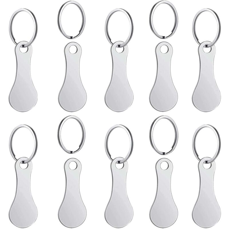 10pcs Einkaufswagenlöser Metall Einkaufschip Schlüsselanhänger Einkaufswagenlöser Personalisiert Rostfreier Stahl Einkaufswagenchip Utility Gadget