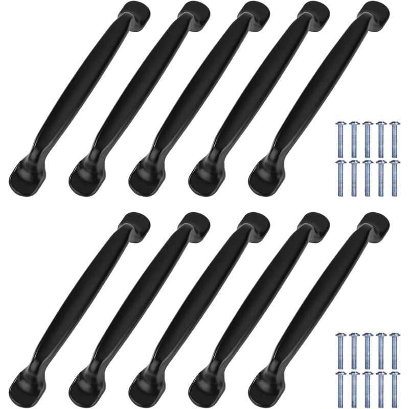 10x Küchenschrank-Türgriffe, Schrankschubladen, Schlafzimmermöbel, Zugabstand 128 mm, Aluminium, mit Schrauben, für Küchenschrank-Türgriffe,
