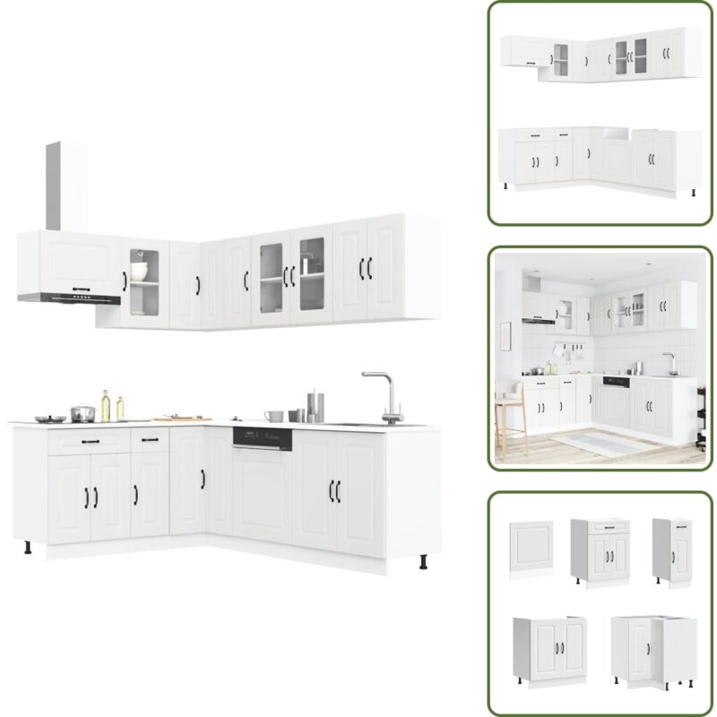 11-tlg. Küchenschrank-Set Kalmar Weiß Holzwerkstoff - Küchenschrank-Set - Küchenschrank-Sets - Küchenzeile Einbauküche - Küchenschrank