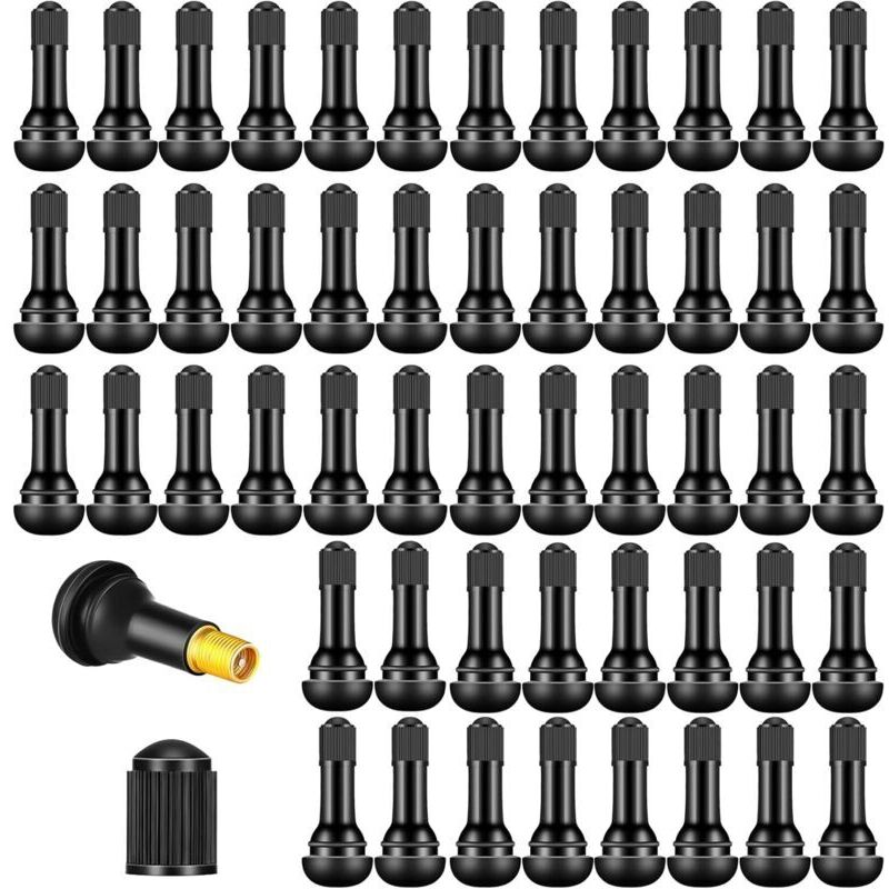 110 Stück TR413 Autoreifenventile, Vakuumventile für schlauchlose Reifen (46 mm), Einrastventile aus Gummi für Felgen, geeignet für Autos, Motorräder