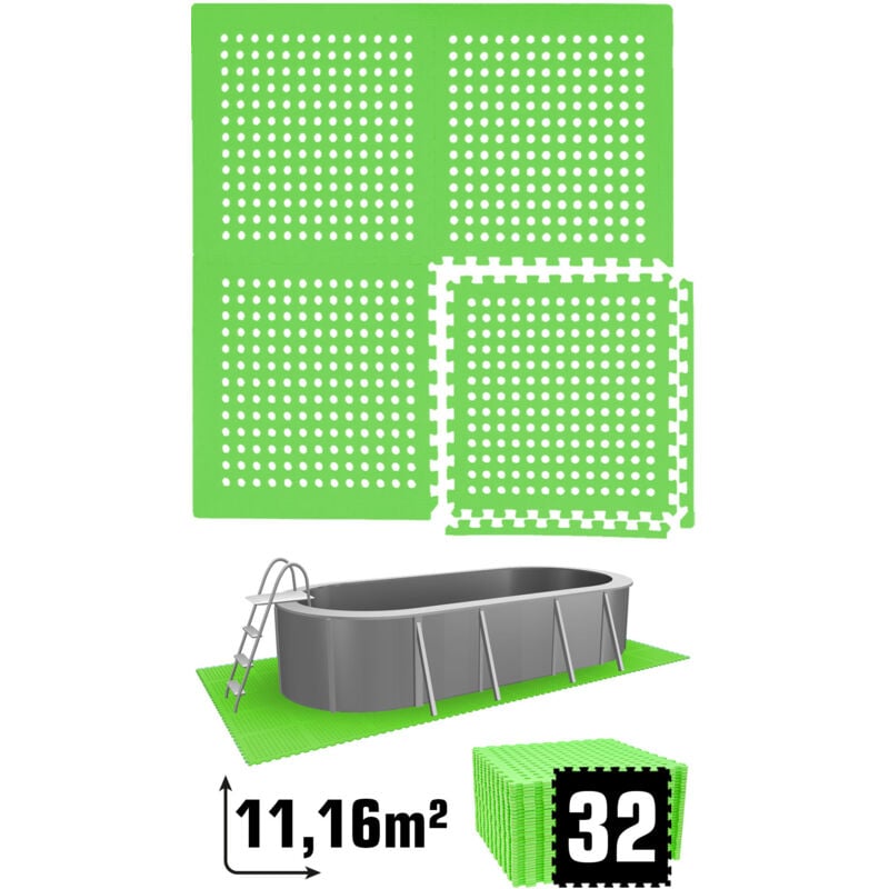 Eyepower - 11,2 m² Poolunterlage - 32 eva Matten 62x62 - Unterlegmatten Set Pool Unterlage