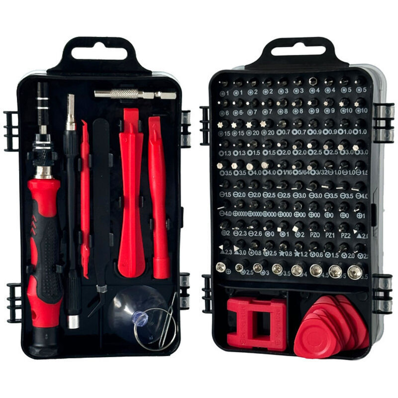 115-in-1 Mini-Präzisionsschraubendreher-Set (Rot) für Waschmaschine, Klimaanlage, Kühlschrank, Auto, Elektrogeräte