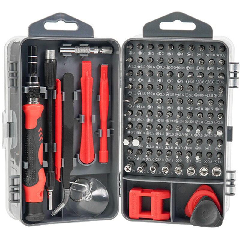 115-in-1-Mini-Schraubendreher-Set (rot) Präzisions-Schraubendreher-Set für Waschmaschine, Klimaanlage, Kühlschrank, Auto, Elektrik