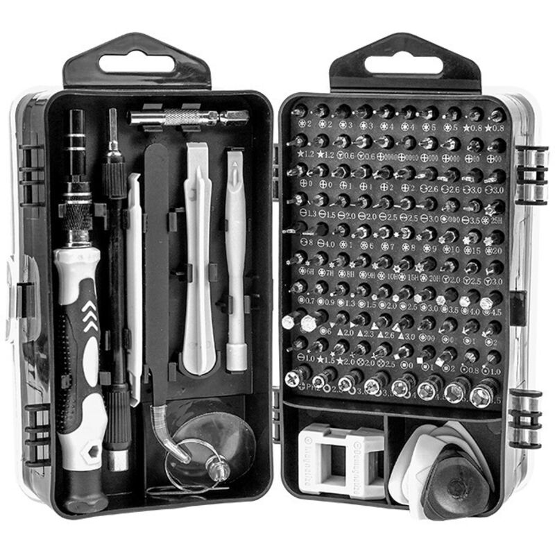 115-in-1-Mini-Schraubendreher-Set (Schwarz-Grau) Präzisions-Schraubendreher-Set für Waschmaschine, Klimaanlage, Kühlschrank, Auto, Elektrik