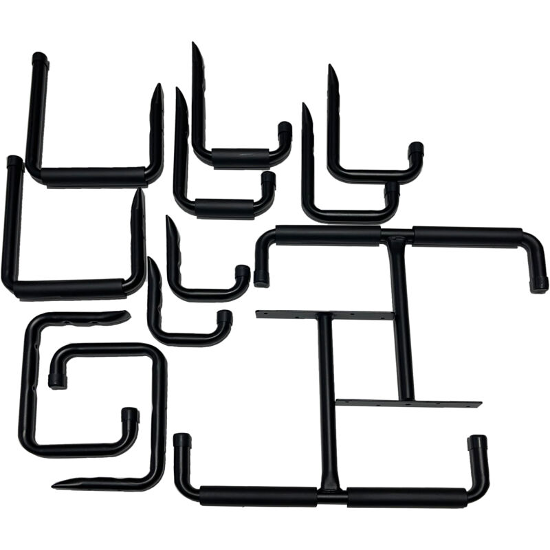 12 Haken Set Regal Deckenhaken Garage Hängeregal Aufbewahrungshaken, Schwerlast Garagenhaken, Wandmontage Gartengeräte Fahrrad Leiter Autoreifen