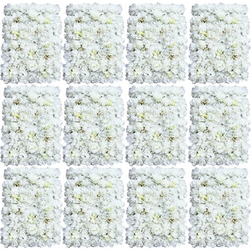 12 KüNstliche Blumen Wand Seidenblume Rosenwand Hintergrund Hochzeit Deco KüNstlich DIY Kunstblumen Fest Geburtstag Hochzeitsfotografie FüR Party