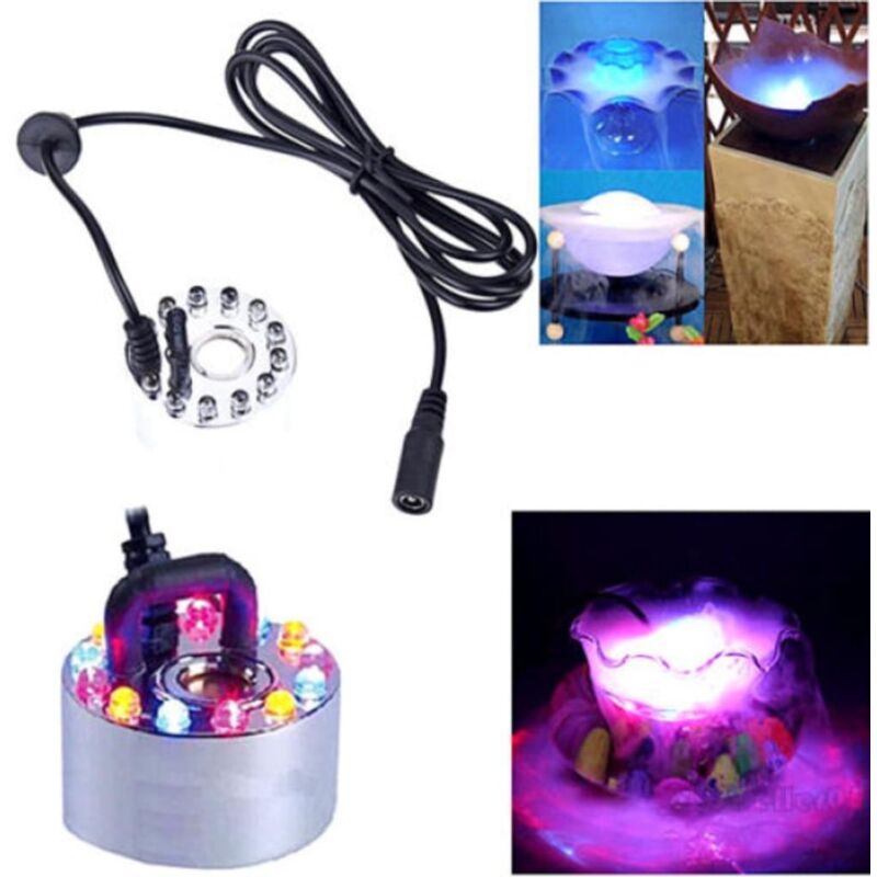 12-LED-Ultraschall-Vernebler-Luftbefeuchter für Zimmerbrunnen