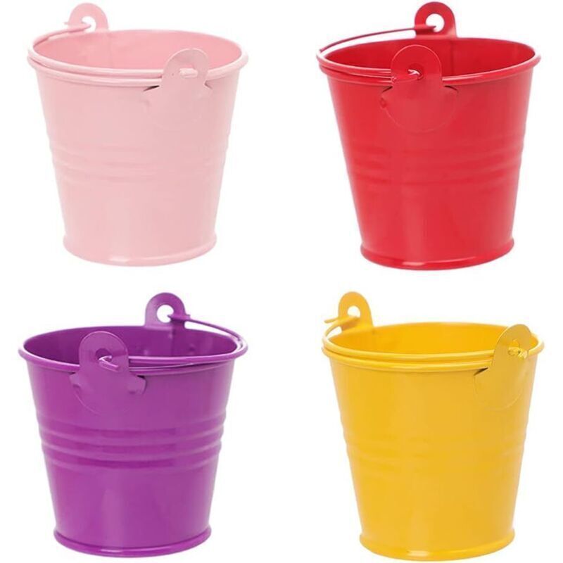 12 Mini-Pflanzeimer, XU, Mini-Metalleimer, Mini-Metalleimer mit Griffen, Mini-Metalleimer für Blumentöpfe, ideal als Gastgeschenk, für Hochzeiten,