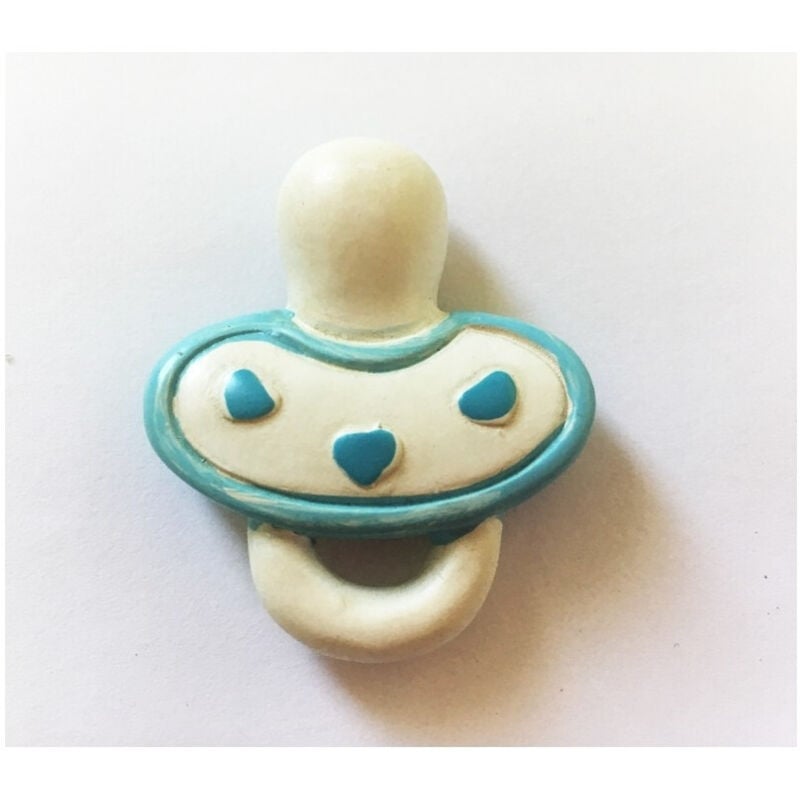 Trade Shop Traesio - Trade Shop - 12 Stück Partygeschenk blau Keramik Schnuller Magnet Taufe Geburt -