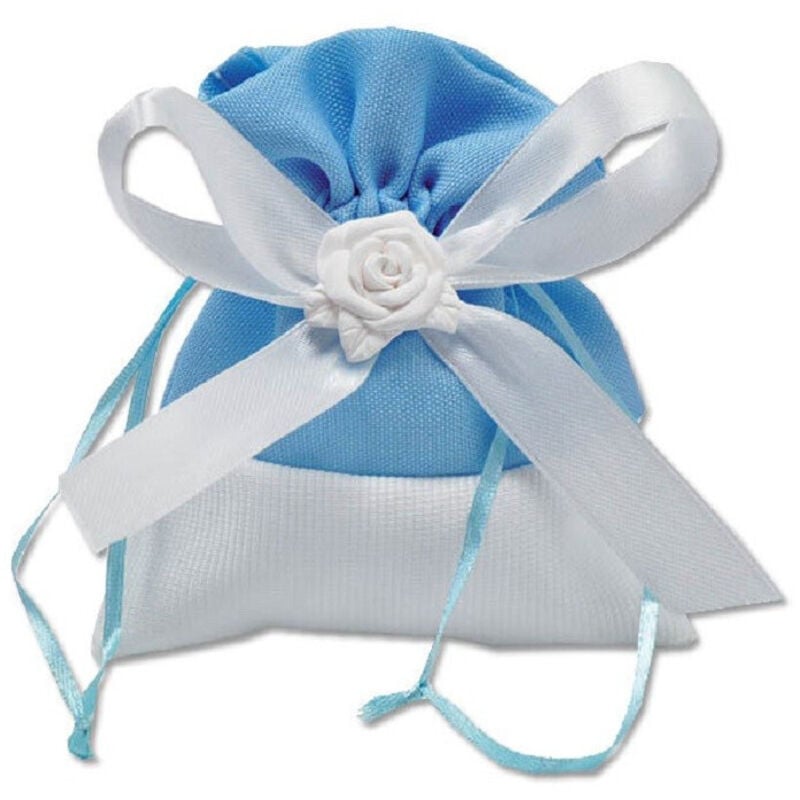 Trade Shop Traesio - Trade Shop - 12 Stoffbeutel für Konfettihalter, rosa, weiß, für Hochzeit, Taufe, Partygeschenke - Celeste