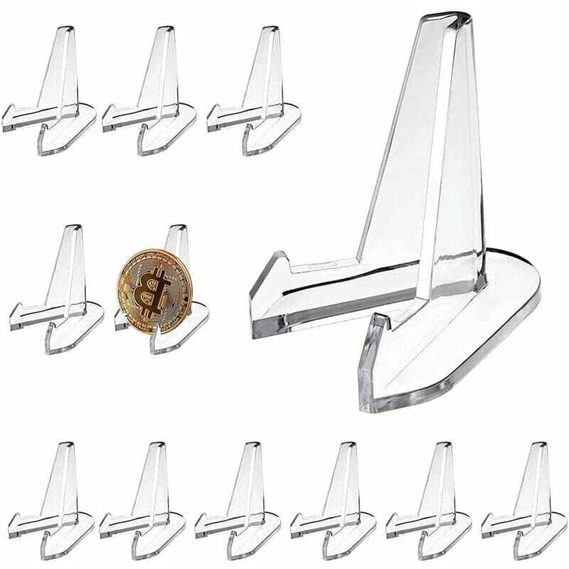 Shining House - 12 Stück Acryl-Staffeleien, Kunststoff-Staffeleien, zum Präsentieren von Münzen, Medaillen, Taschenuhren, Handys, Bildern, Kunstwerken