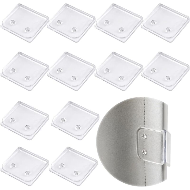 12 Stück Duschvorhang-Clips ohne Bohren, 5 × 4,5 × 1 cm, selbstklebende Duschclips, U-förmige Duschvorhang-Clips, Duschvorhanghalter zum Befestigen