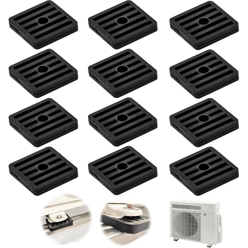 12 Stück Gummi-Vibrationsdämpfer für Klimaanlagen, Stoßdämpferpads für Klimaanlagen, Antivibrationsfüße, Halterung für Außenkondensatoren von
