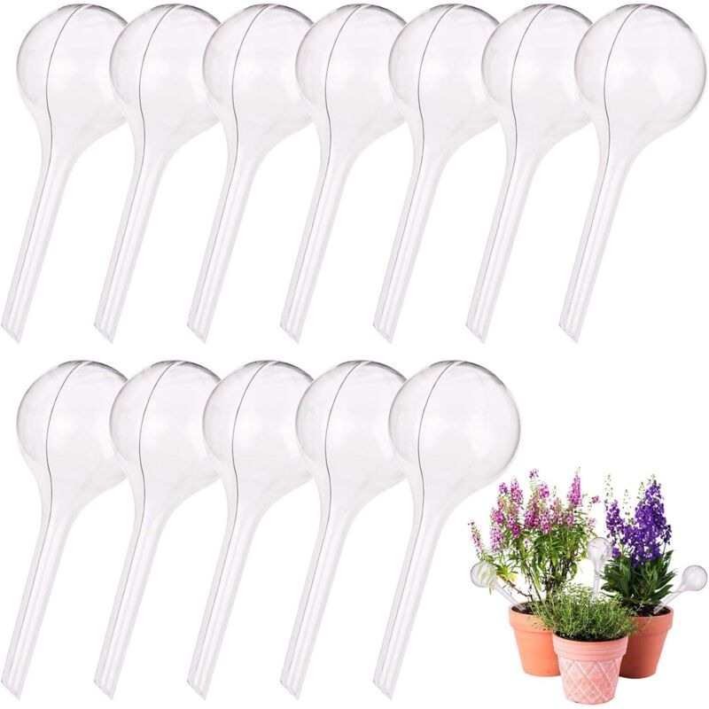 12 Stück Kleine Gießkugeln - 13x5cm Pflanzen Bewässerungskugeln Topfpflanzen Selbstbewässerung PVC Bewässerung-Kugeln Wasserspender für Pflanzen