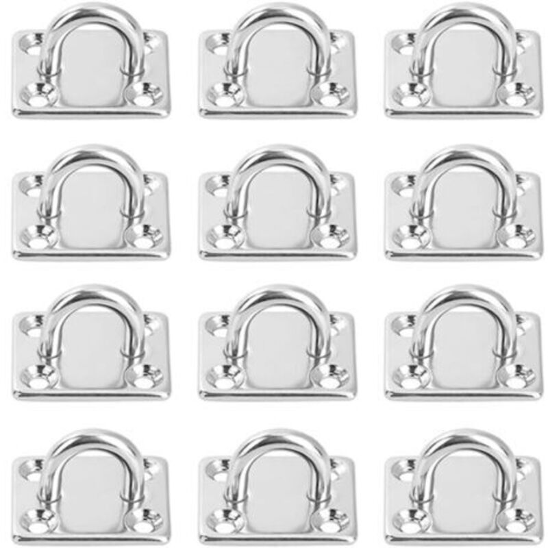 12 Stück Ösenhaken, Ösenplatte aus Edelstahl, Wand-Deckenhaken aus Edelstahl für Boot, Yoga-Rigging, Trainingsgurt, Schaukel, Hängematte, Boxsack