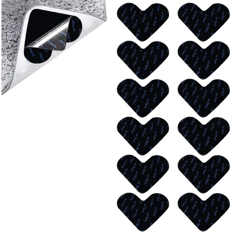 12 Stück rutschfeste Teppichstopper, rutschfeste Teppichaufkleber, wiederverwendbare und waschbare rutschfeste Teppiche, für Hartholzböden, Teppiche