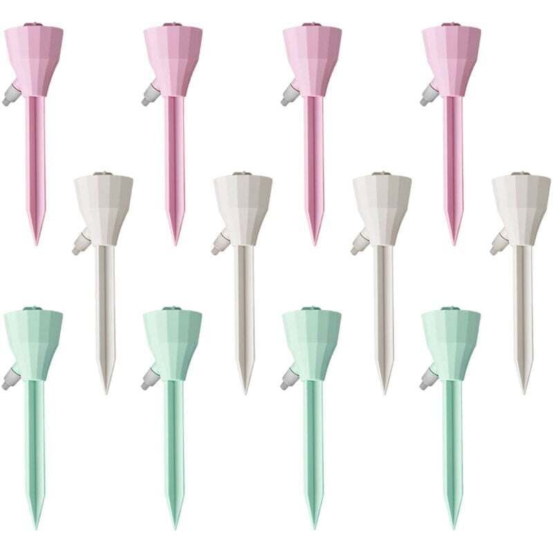 12 Stück Tropfbewässerung, automatische Tropfflasche Pflanzen Einstellbare Bewässerung Pflanzenbewässerungsspikes mit Ventilen für Pflanzen Garten