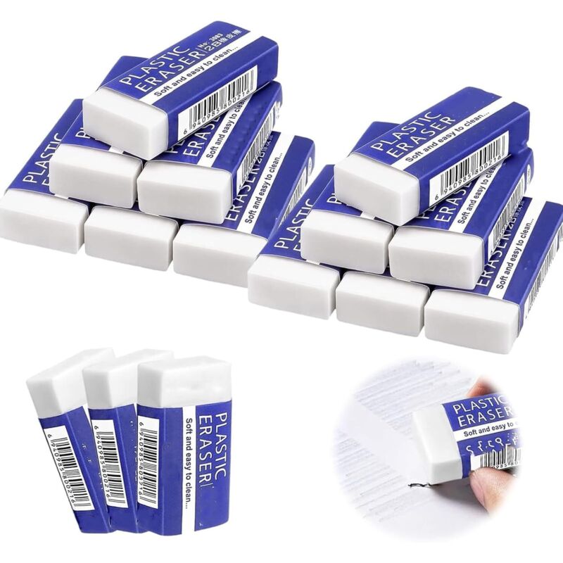 12 Stück Weiche Radiergummis, 2B Bleistift Zeichenradierer für Zuhause, Büro, Skizzen, Malerei & Kunstbedarf.