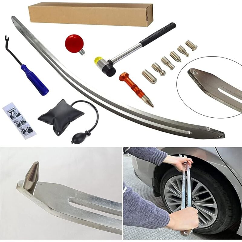 12 Teile/satz Auto Auto Auto Dent Entfernung Kotflügel Schaden Reparatur Puller Bogen Brecheisen Werkzeuge Haken Stangen Kit