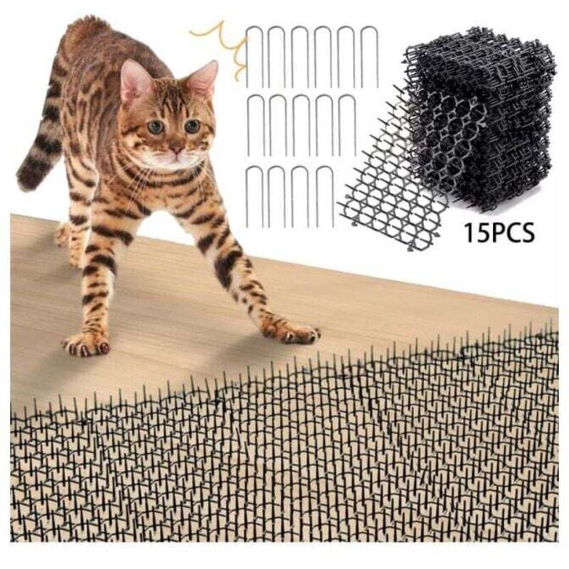 12-teilige Anti-Katzenmatte, Anti-Katzen-Spike, Hund mit Dorn, Anti-Katzen-Barriere für draußen, Katzenabwehrmatte, leistungsstarke Anti-Katzen-Matte