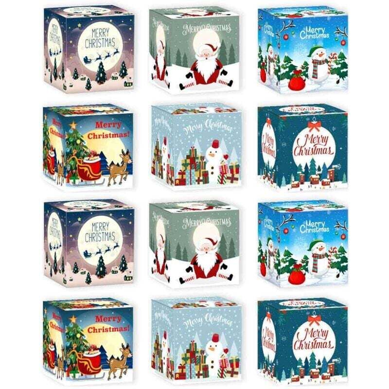 12-teilige Weihnachtsgeschenksets, 3D-Geschenkboxen, Papierboxen für Weihnachtsgeschenke, Weihnachtsgeschenksets