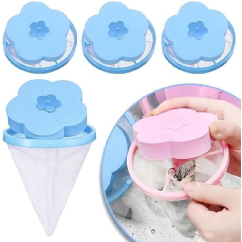 12-teiliger Tierhaarentferner für die Wäsche, Fusselfänger für die Wäsche, Fusselfänger für die Waschmaschine, Haarfänger für die Waschmaschine, Blau