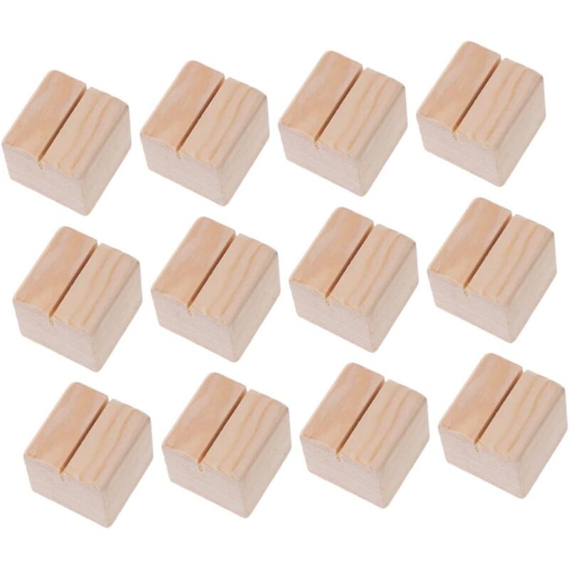 12-teiliges Set aus Naturholz-Fotohaltern, Karten- und Nachrichtenhaltern, Heimdekoration und Bürobedarf