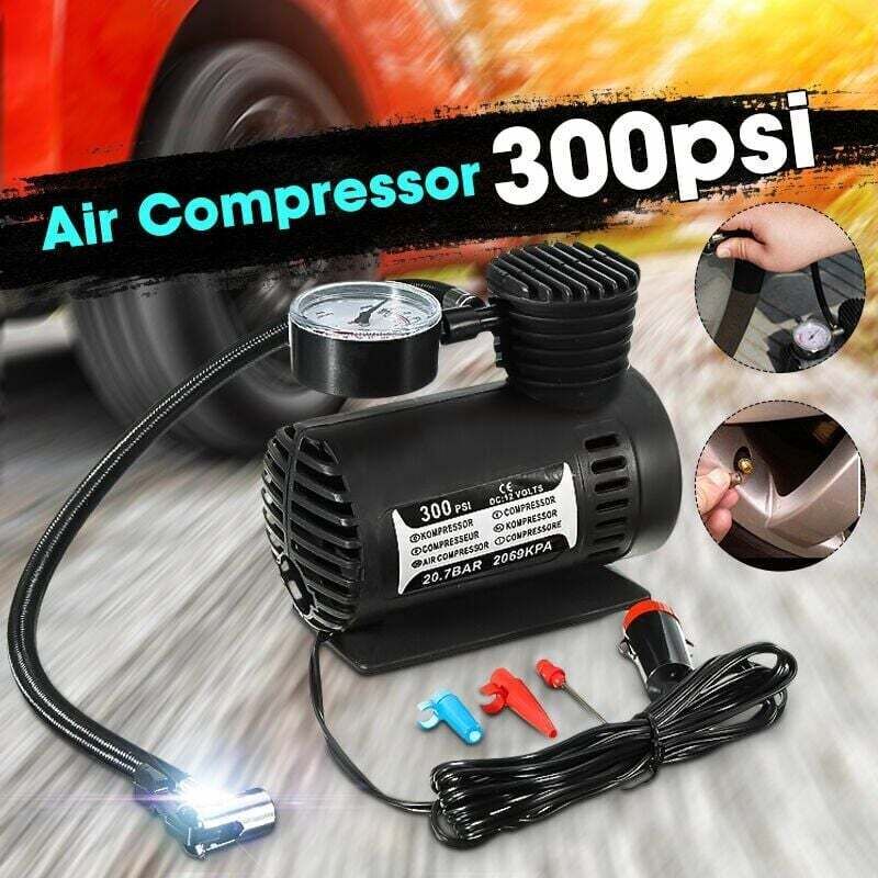 12 V 300 PSI Mini-Elektro-Auto-Luftpumpe, universeller tragbarer Reifenfüller, automatische Kompressorpumpe für Auto, Motorrad, Basketball, Fahrrad,
