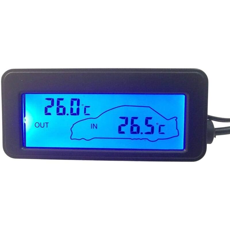 12-V-Kfz-Thermometer für Innen- und Außenbereich, Digitalthermometer, beleuchtetes Kfz-Thermometer, Mini-LCD-Kfz-Thermometer, Innen- und